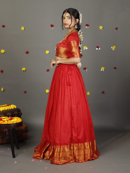 Red Silk Lehenga Set of 2 - Image 4