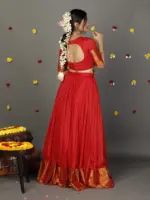 Red Silk Lehenga Set of 2 - Image 2