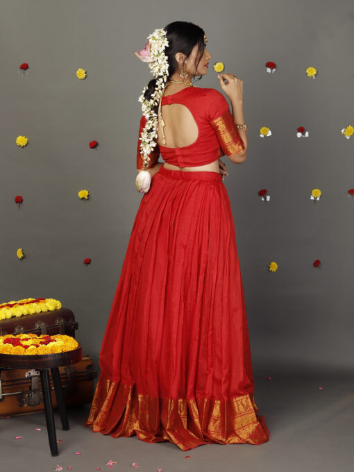 Red Silk Lehenga Set of 2 - Image 2