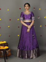 Purple Embroidered Silk Lehenga Set of 2