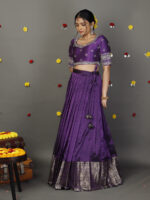 Purple Embroidered Silk Lehenga Set of 2 - Image 6