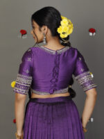 Purple Embroidered Silk Lehenga Set of 2 - Image 3