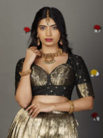 Grey Banarasi Silk Lehenga Set - Image 6