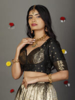 Grey Banarasi Silk Lehenga Set - Image 2