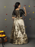 Grey Banarasi Silk Lehenga Set - Image 4