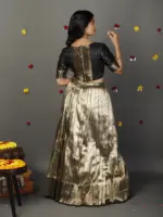 Grey Banarasi Silk Lehenga Set - Image 4