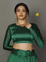 Green Silk Half Saree  (Set of 2) - Image 2
