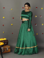 Green Silk Half Saree  (Set of 2) - Image 6