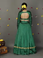 Green Silk Half Saree  (Set of 2) - Image 4