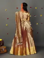 Molten Gold Tissue Silk Lehenga Set of 3 - Image 6