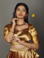 Molten Gold Silk Lehenga Set (Set of 2) - Image 3