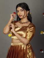 Molten Gold Silk Lehenga Set (Set of 2) - Image 2