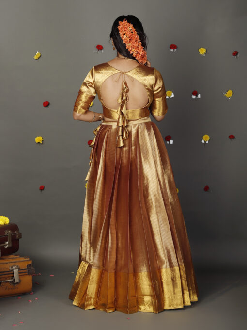 Molten Gold Silk Lehenga Set (Set of 2) - Image 5