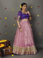 Pink Kora Lehenga set of 2