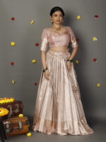 Pink Brocade Lehenga set of 2