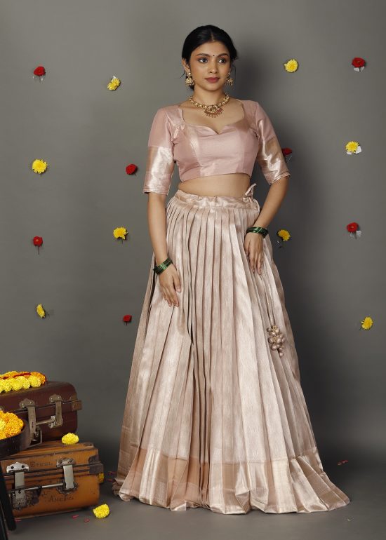 Pink Brocade Lehenga set of 2
