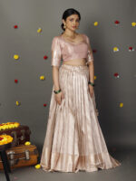 Pink Brocade Lehenga set of 2 - Image 4
