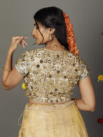 Ivory Embroidered Tissue Silk Lehenga Set of 2 - Image 3