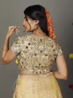 Ivory Embroidered Tissue Silk Lehenga Set of 2 - Image 3