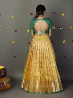 Yellow Kota Silk Lehenga (Set of 2) - Image 4