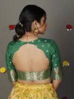 Yellow Kota Silk Lehenga (Set of 2) - Image 3