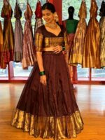 Coffee Brown Silk Lehenga (Set of 2) - Image 2