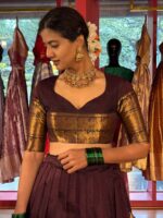 Coffee Brown Silk Lehenga (Set of 2)