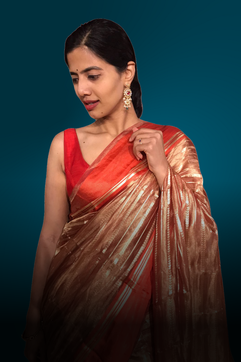 Mogra Saree in Ivory main image 1