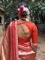 Red Traditional Tissue Lehenga Set Of 3 - Image 7