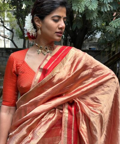 Red Traditional Tissue Lehenga Set Of 3