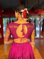 Magenta Silk Half Saree Set of 2 - Image 5