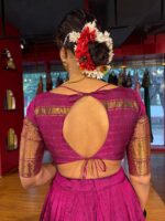 Magenta Silk Half Saree Set of 2 - Image 6