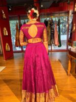 Magenta Silk Half Saree Set of 2 - Image 4