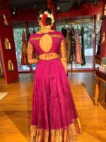 Magenta Silk Half Saree Set of 2 - Image 4
