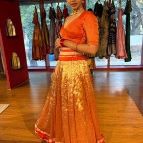 Red Traditional Tissue Lehenga Set Of 2