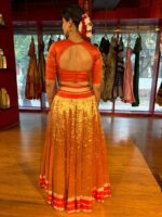 Red Traditional Tissue Lehenga Set Of 2 - Image 7