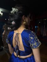 Royal Blue Embroidered Silk Lehenga Set of 2 - Image 4