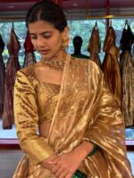 Molten Gold Tissue Silk Lehenga (Set of 3) - Image 2