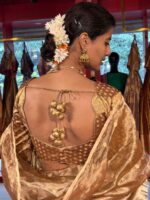 Molten Gold Tissue Silk Lehenga (Set of 3) - Image 3