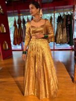 Molten Gold Tissue Silk Lehenga Set (Set of 2)