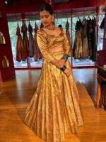 Molten Gold Tissue Silk Lehenga Set (Set of 2) - Image 2
