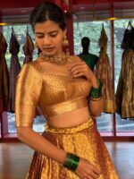 Molten Gold Tissue Silk Lehenga Set (Set of 2) - Image 2