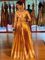 Molten Gold Tissue Silk Lehenga Set (Set of 2)