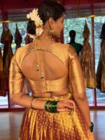 Molten Gold Tissue Silk Lehenga Set (Set of 2) - Image 3