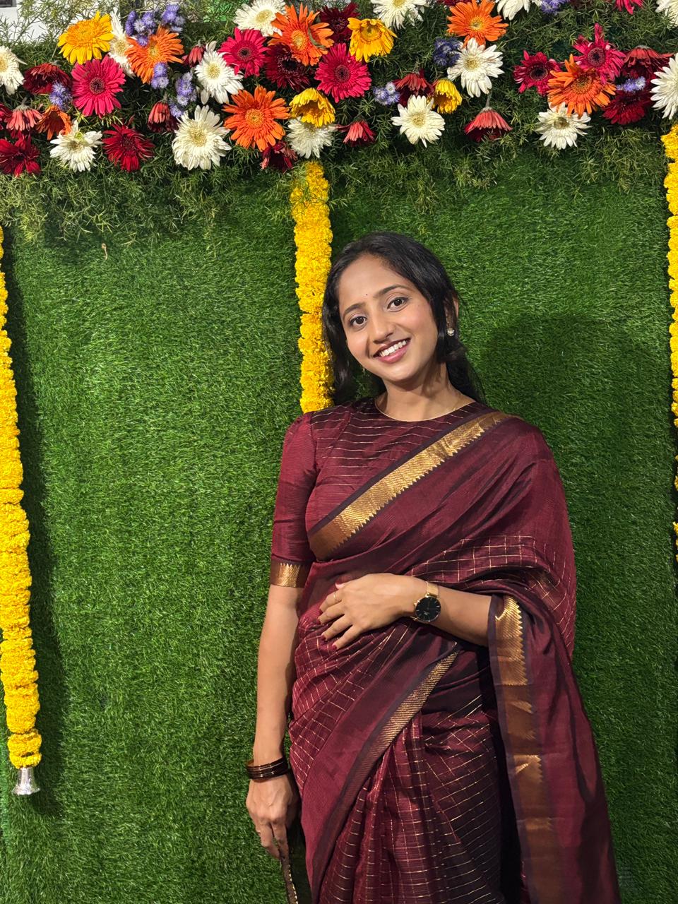 The saree was even more beautiful than I expected!