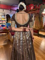 Brown Embroidered Silk Lehenga (Set of 2) - Image 2