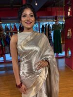 Silver Grey Banarasi Brocade Silk Saree