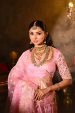 Pink Heavy Embroidered Silk Lehenga (Set of 3) - Image 2