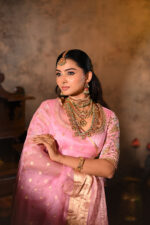 Pink Heavy Embroidered Silk Lehenga (Set of 3) - Image 4