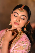 Pink Heavy Embroidered Silk Lehenga (Set of 3) - Image 5